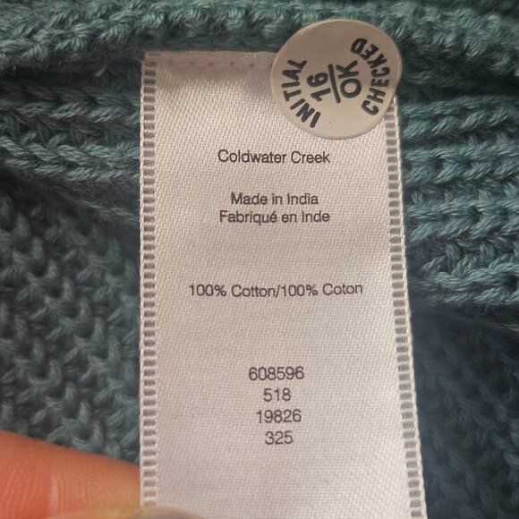 NEW Coldwater Creek Shaker Detail Button Cardigan Women's SZ X-Large Sea Foam - Picture 12 of 14